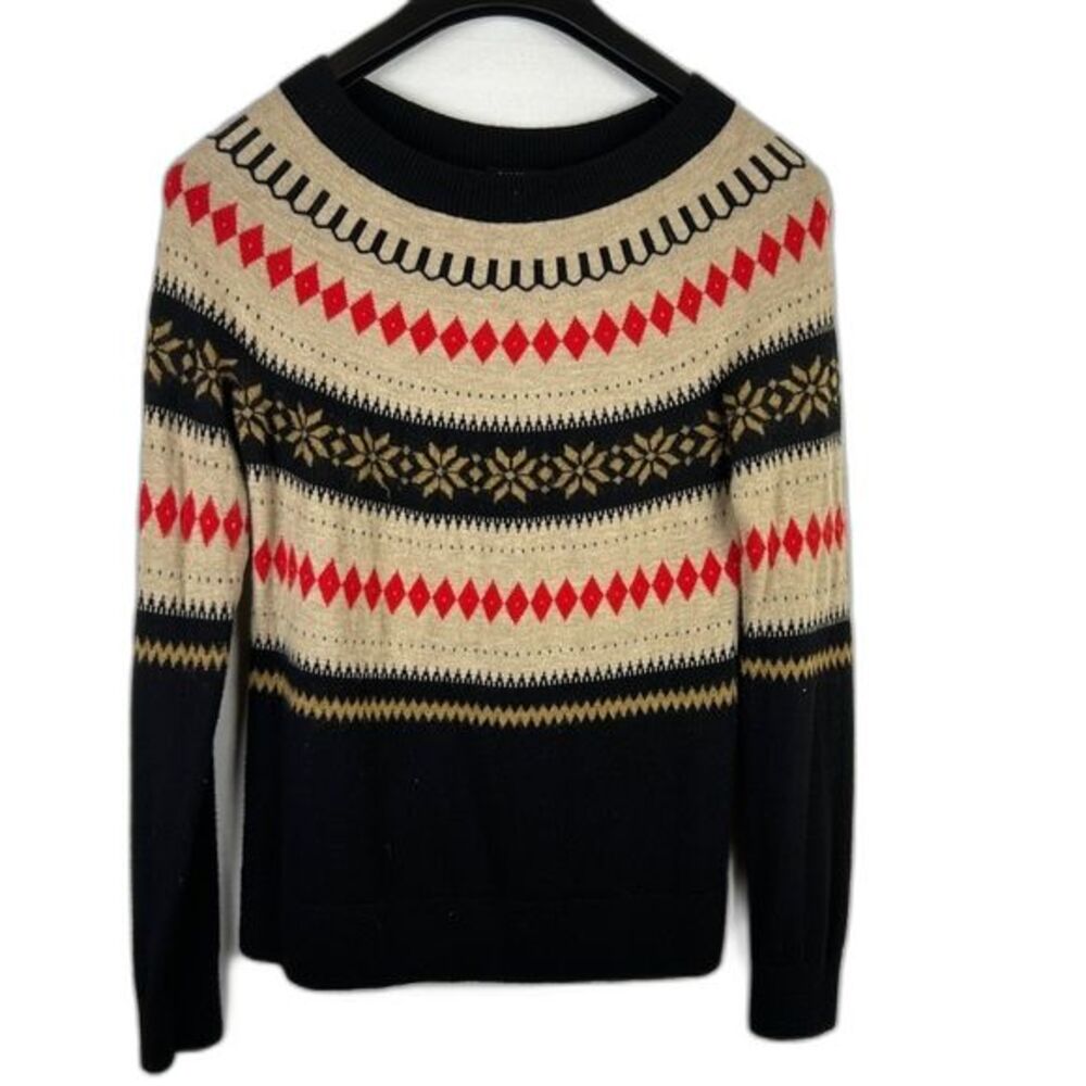 Talbots crew neck wool mohair blend holiday sweater S